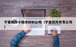 威海宁夏制作小程序好的公司（宁夏软件开发公司）